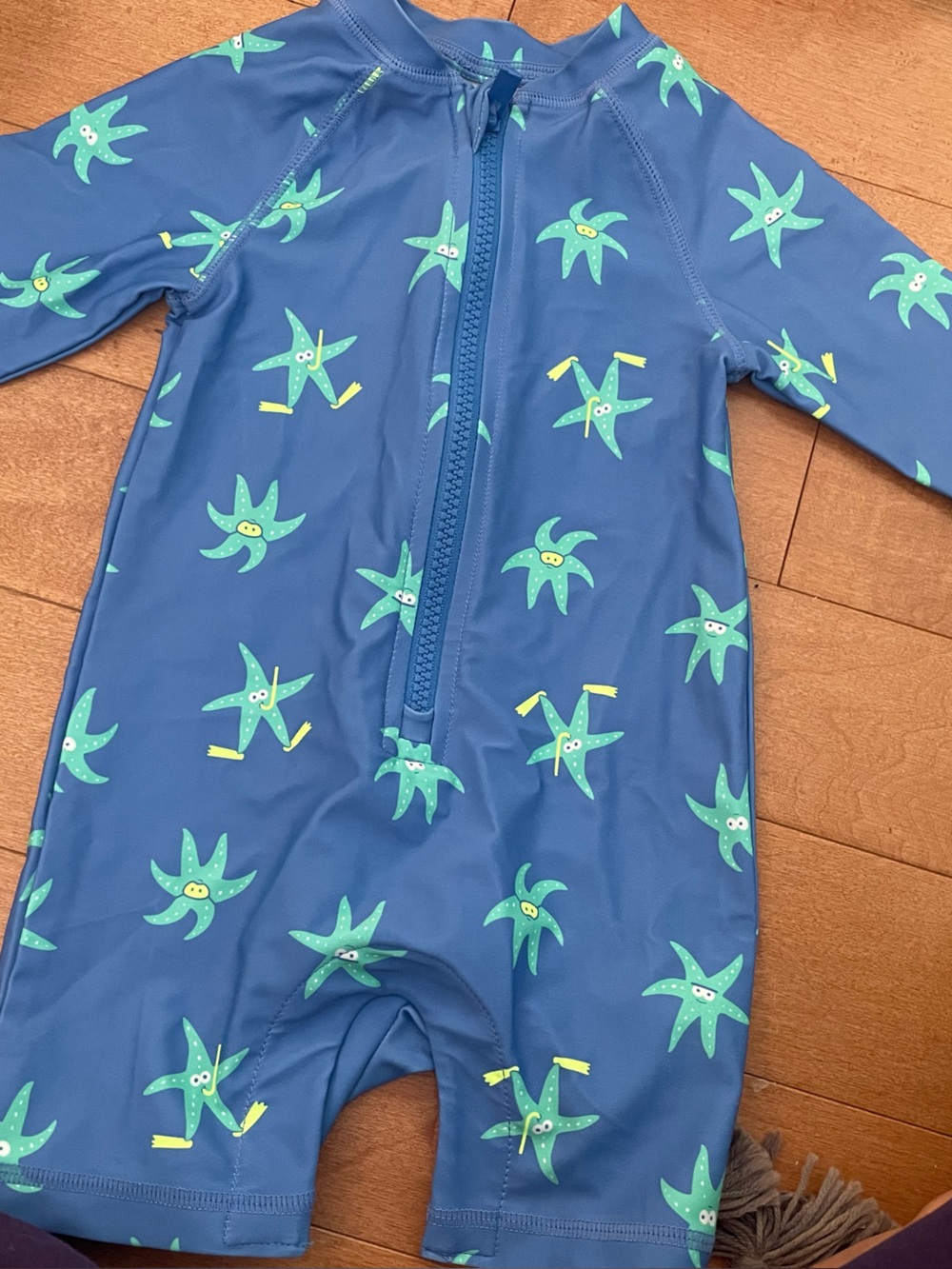 Old Navy Blue Starfish Zip Swim Rashguard